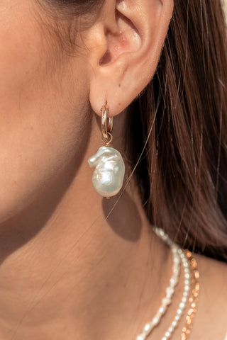 BAROQUE PEARL EARRINGS GOLD FILLED - BONDI JEWELS