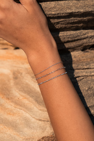 CHAIN BRACELETS STERLING SILVER GROUP SHOT - BONDI JEWELS