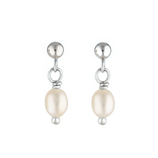 CLASSIC PEARL STUDS SILVER - BONDI JEWELS