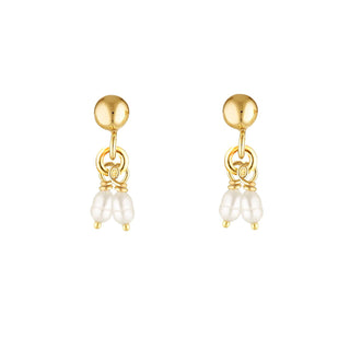 DOUBLE FINE PEARL STUDS GOLD FILLED - BONDI JEWELS