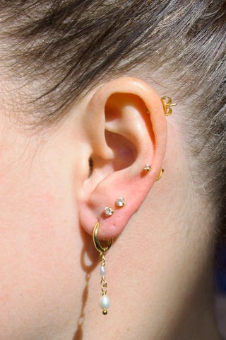 DOUBLE PEARL HUGGIES GOLD VERMEIL - BONDI JEWELS