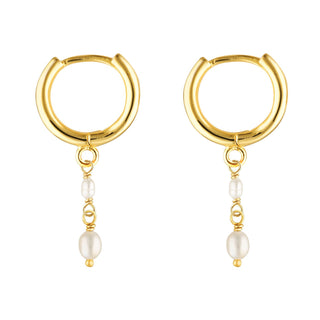 DOUBLE PEARL HUGGIES GOLD VERMEIL - BONDI JEWELS