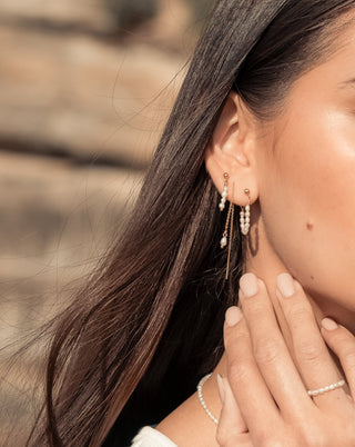 FINE PEARL BEADED HOOPS GOLD FILLED - BONDI JEWELS