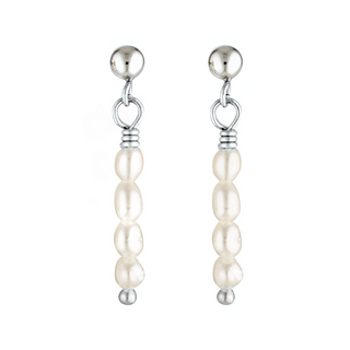 FINE PEARL BEADED STUDS STERLING SILVER - BONDI JEWELS