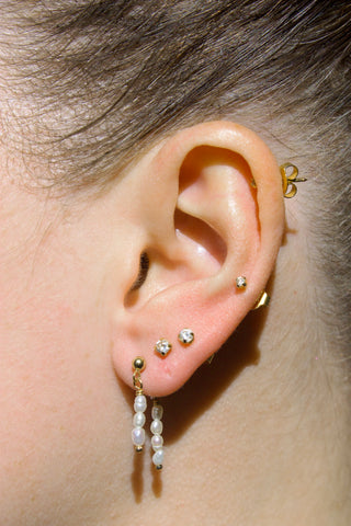 DOUBLE FINE PEARL LAYERED STUDS GOLD FILLED - BONDI JEWELS