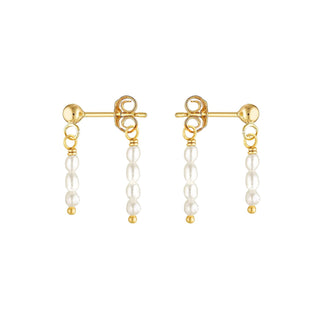 DOUBLE FINE PEARL LAYERED STUDS GOLD FILLED - BONDI JEWELS