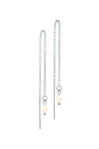 FINE PEARL THREADERS STERLING SILVER - BONDI JEWELS