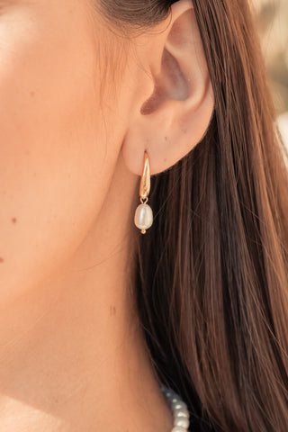 FRENCH PEARL EARRINGS GOLD VERMEIL - BONDI JEWELS