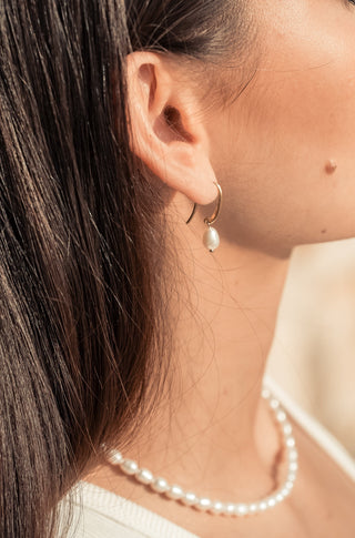 FRENCH PEARL EARRINGS GOLD VERMEIL - BONDI JEWELS