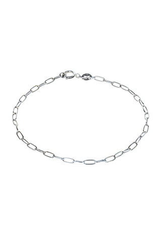 PAPERCLIP CHAIN BRACELET STERLING SILVER - BONDI JEWELS