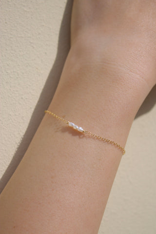 TRIPLE FINE PEARL BRACELET GOLD FILLED - BONDI JEWELS