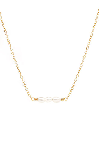 TRIPLE FINE PEARL NECKLACE GOLD FILLED - BONDI JEWELS