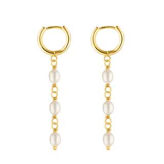 TRIPLE PEARL HUGGIES GOLD VERMEIL - BONDI JEWELS