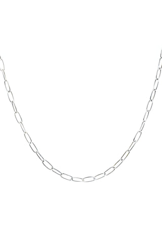 FINE PAPERCLIP CHAIN NECKLACE  STERLING SILVER - BONDI JEWELS